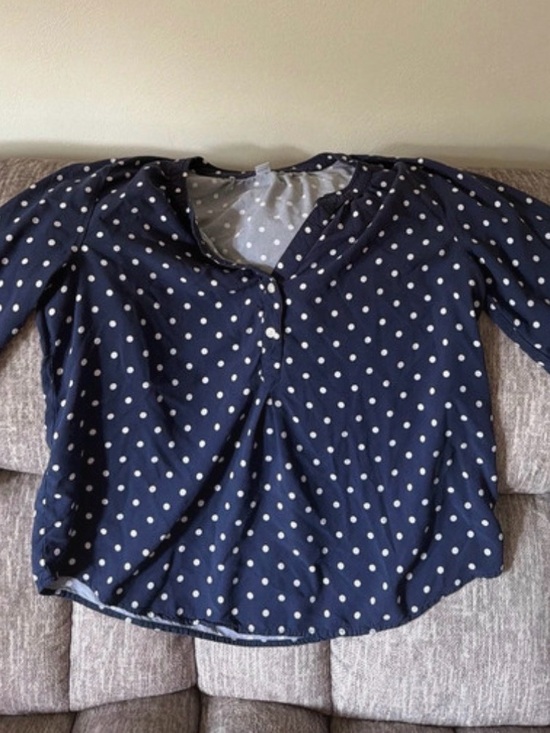 Old Navy Tops - Old Navy Navy and White Polka Dot Blouse